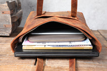 Load image into Gallery viewer, Brown Leather Tote Bag
