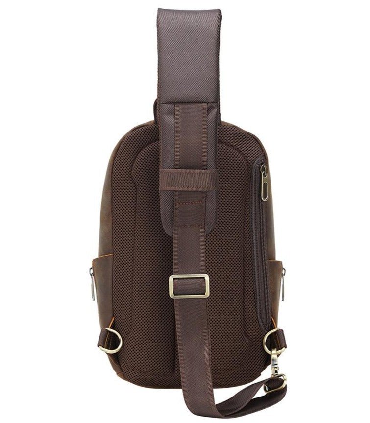 Shoulder Crazy Horse Leather Chest Sling Bag