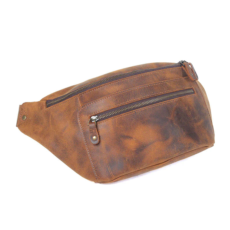 Classic Leather Crossbody Sling Bag for Men