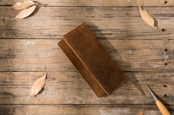 Vintage Slim Cool long Wallet Leather Wallet Bifold Long Wallets