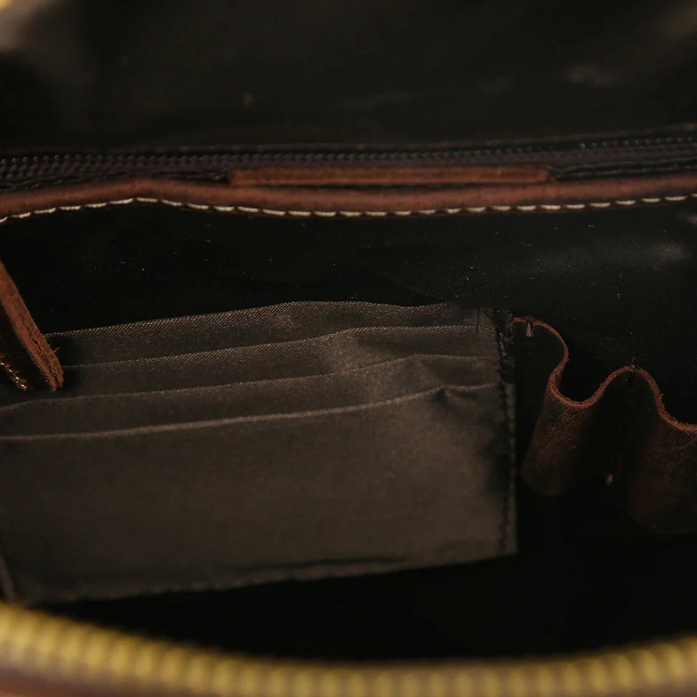 Mens Convertible Leather School Backpack Sling Bag