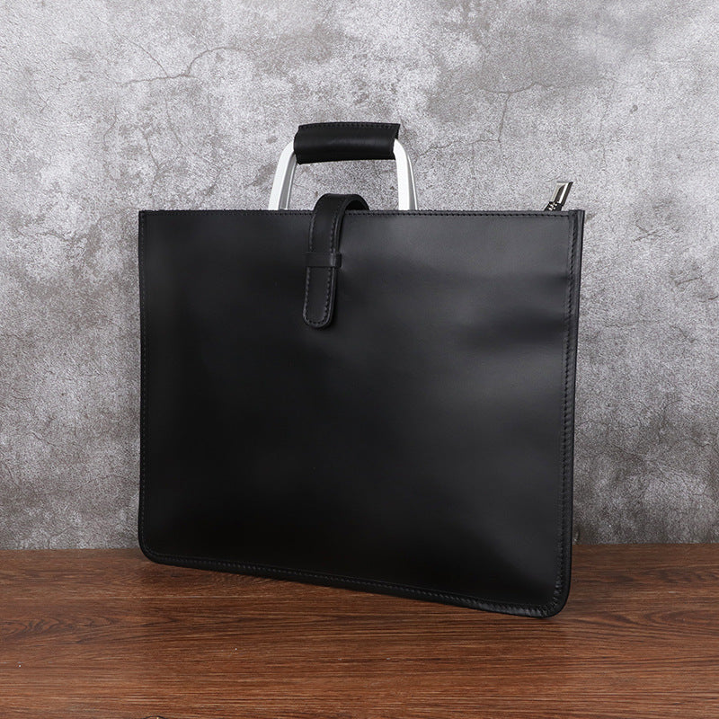 Handmade Crazy Horse Leather Laptop Bag Handbag Men Briefcase