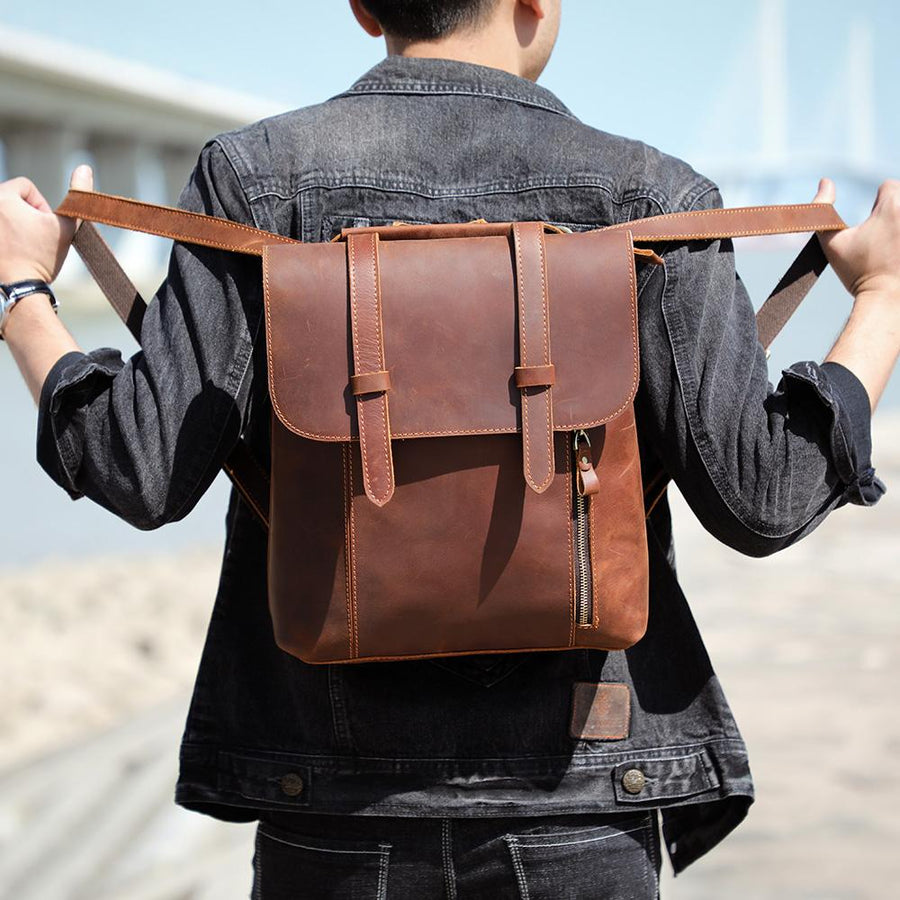 Small Leather School  Backpack