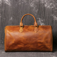 Load image into Gallery viewer, Cowhide Leather Overnight Travel Weekender Duffel Bag
