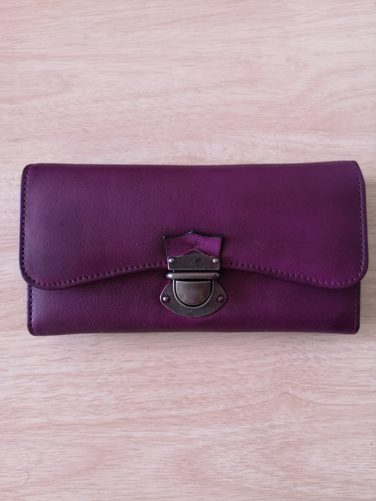 Women's Trifold Leather Long Wallet Purse Clutch