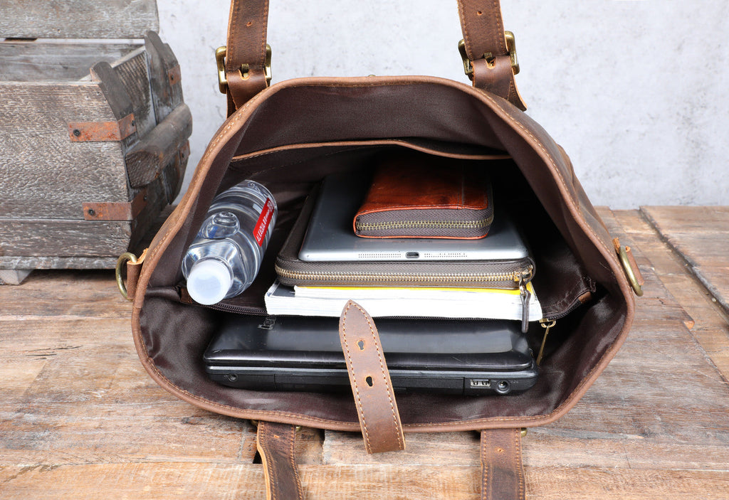 Vintage Leather Tote Bag