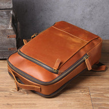 Load image into Gallery viewer, Large Simple School Leather Laptop Rucksack
