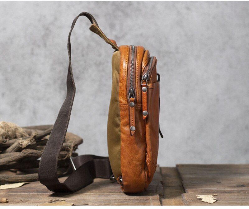 Mens Leather Cross Body Sling Bag