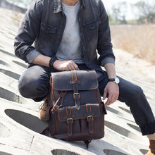 Load image into Gallery viewer, Classic Full Grain Leather School Backpack
