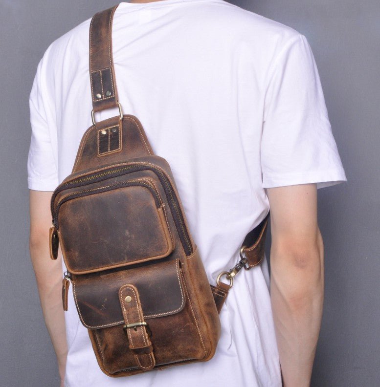 Unique Leather Crossbody Sling Bag