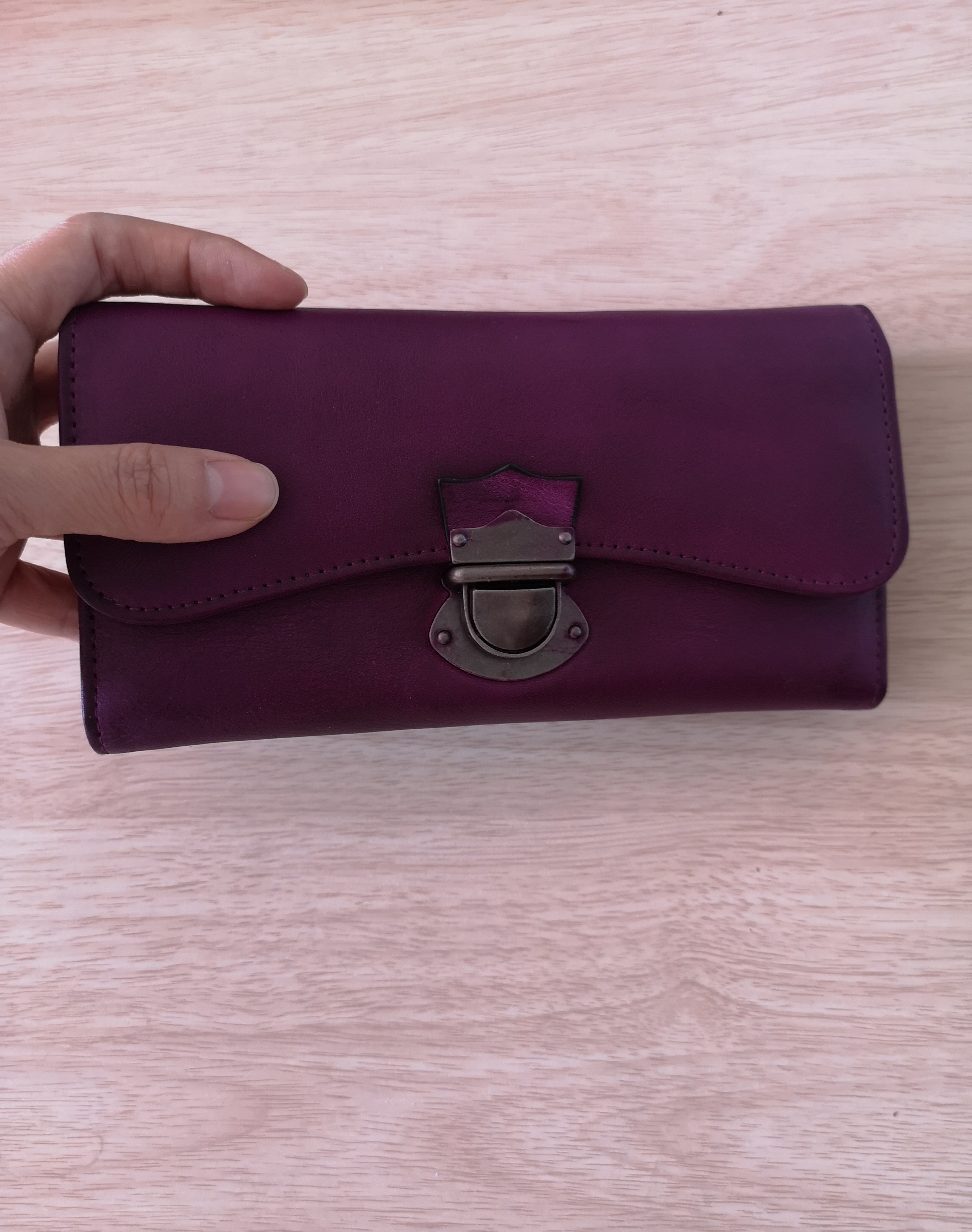 Women's Trifold Leather Long Wallet Purse Clutch