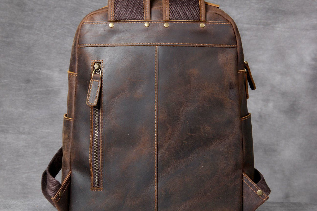 Large Handmade Leather School Backpack