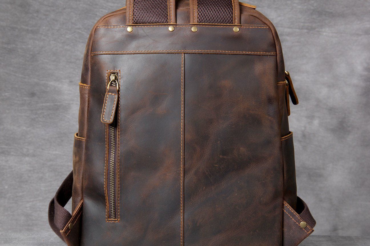Large Handmade Leather School Backpack