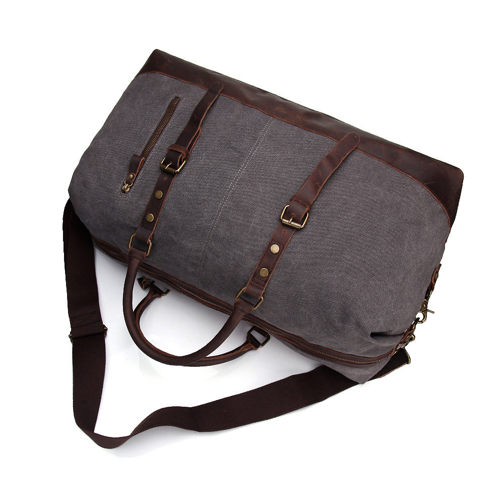 Vintage Canvas Leather Travel Duffel Bag