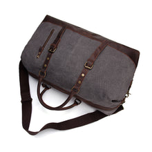 Load image into Gallery viewer, Vintage Canvas Leather Travel Duffel Bag
