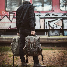 Load image into Gallery viewer, Vintage Canvas Backpack Waterproof Traveling Hiking Rucksack
