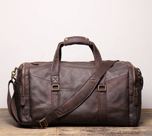 Load image into Gallery viewer, Men&#39;s Leather Travel Duffel Bag
