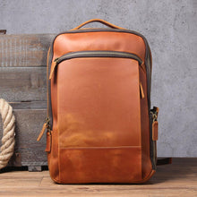 Load image into Gallery viewer, Large Simple School Leather Laptop Rucksack
