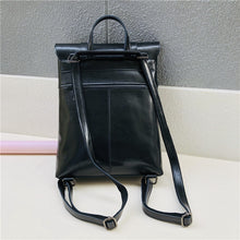 Load image into Gallery viewer, Coffee Zipper Leather Backpack for Women
