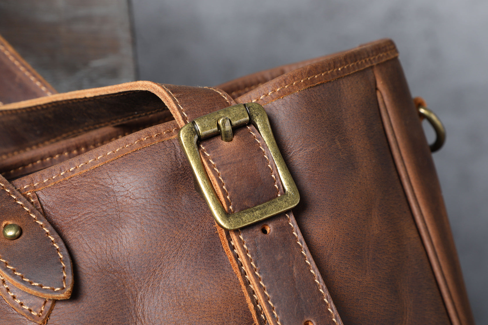 Vintage Leather Tote Bag