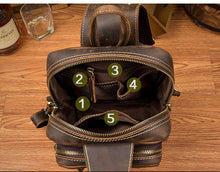 Load image into Gallery viewer, Vintage Leather Sling School Backpack for Men
