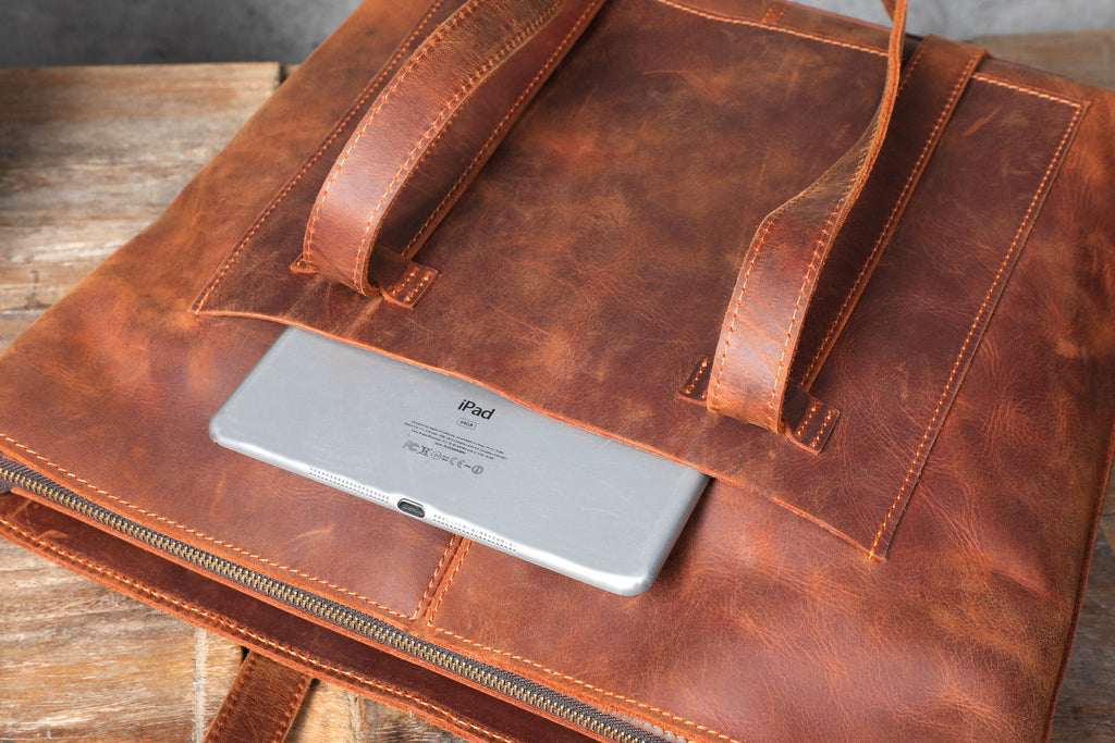 Brown Leather Tote Bag