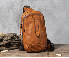 Load image into Gallery viewer, Mens Leather Cross Body Sling Bag
