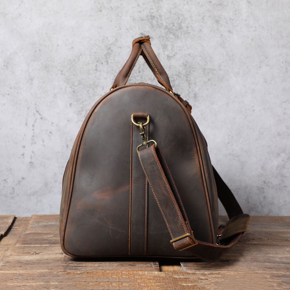 Full Grain Leather Weekender Travel Duffel Luggage Bag