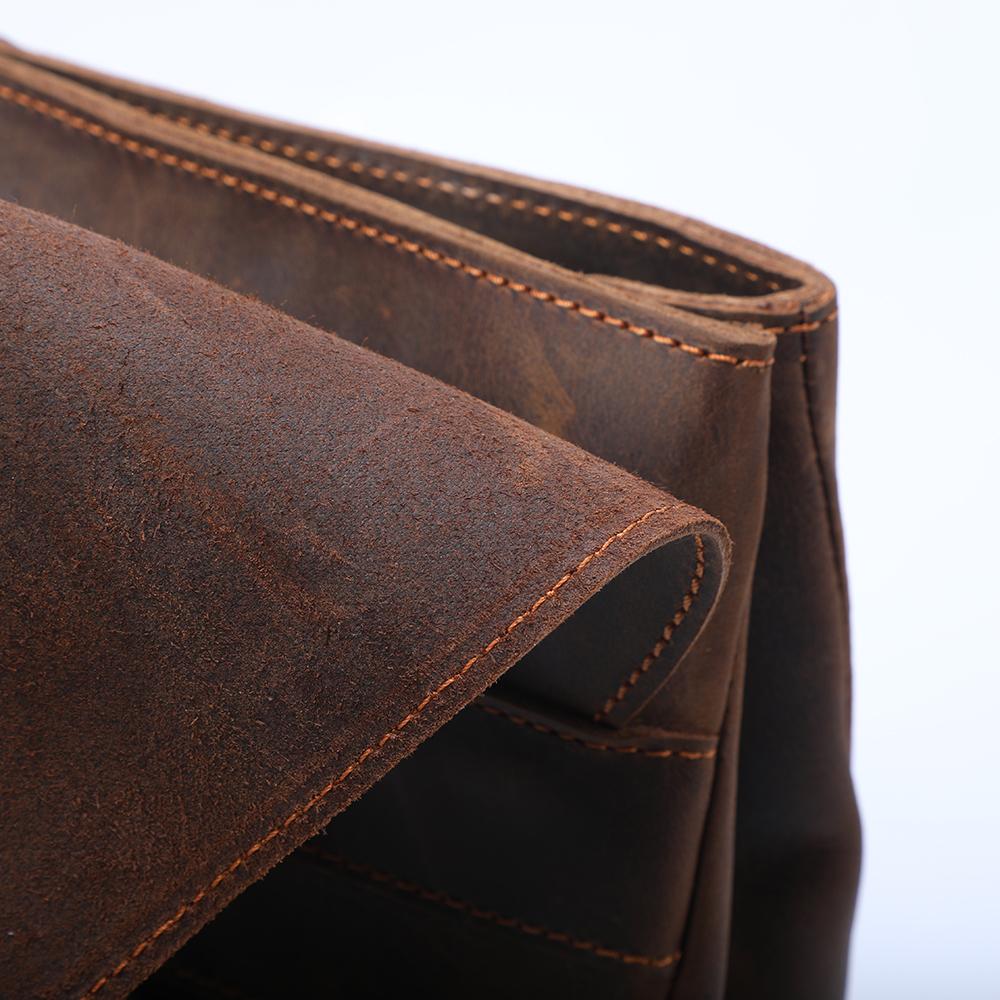 Retro Leather School Backpack for Men