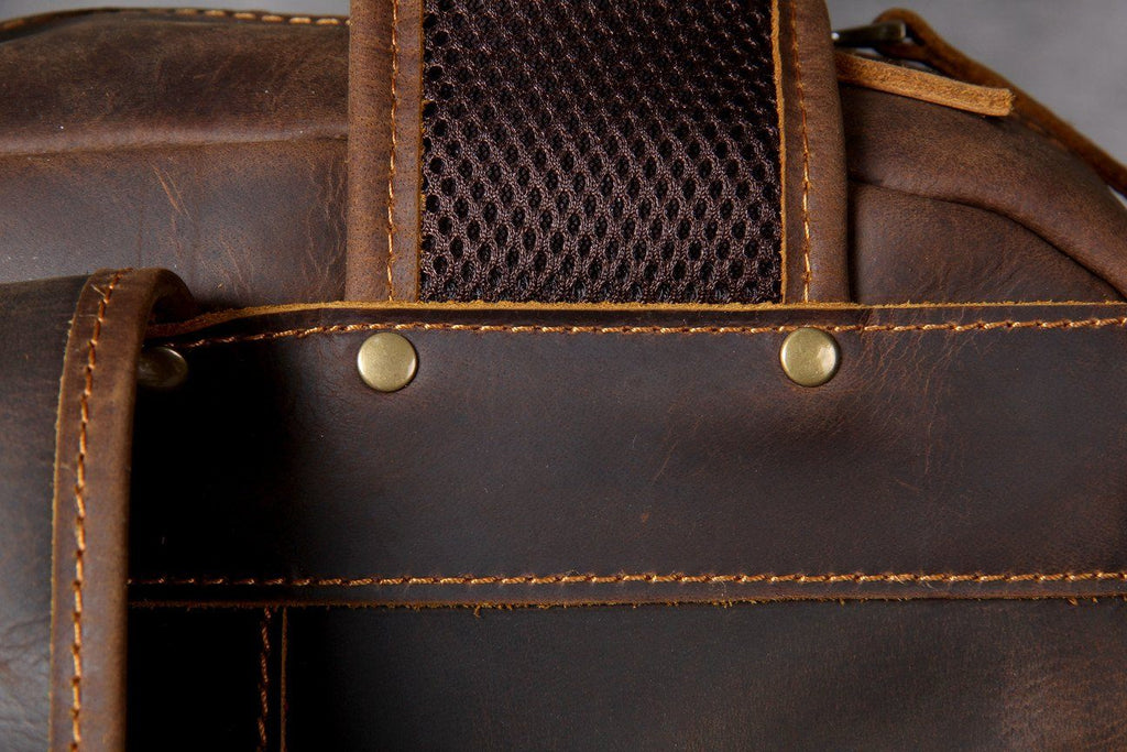 Large Handmade Leather School Backpack