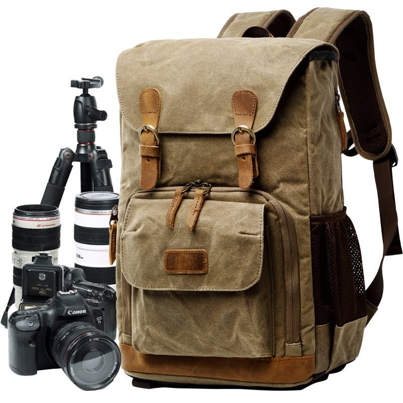 Photography SLR Camera Backpack Canvas Waterproof Bag