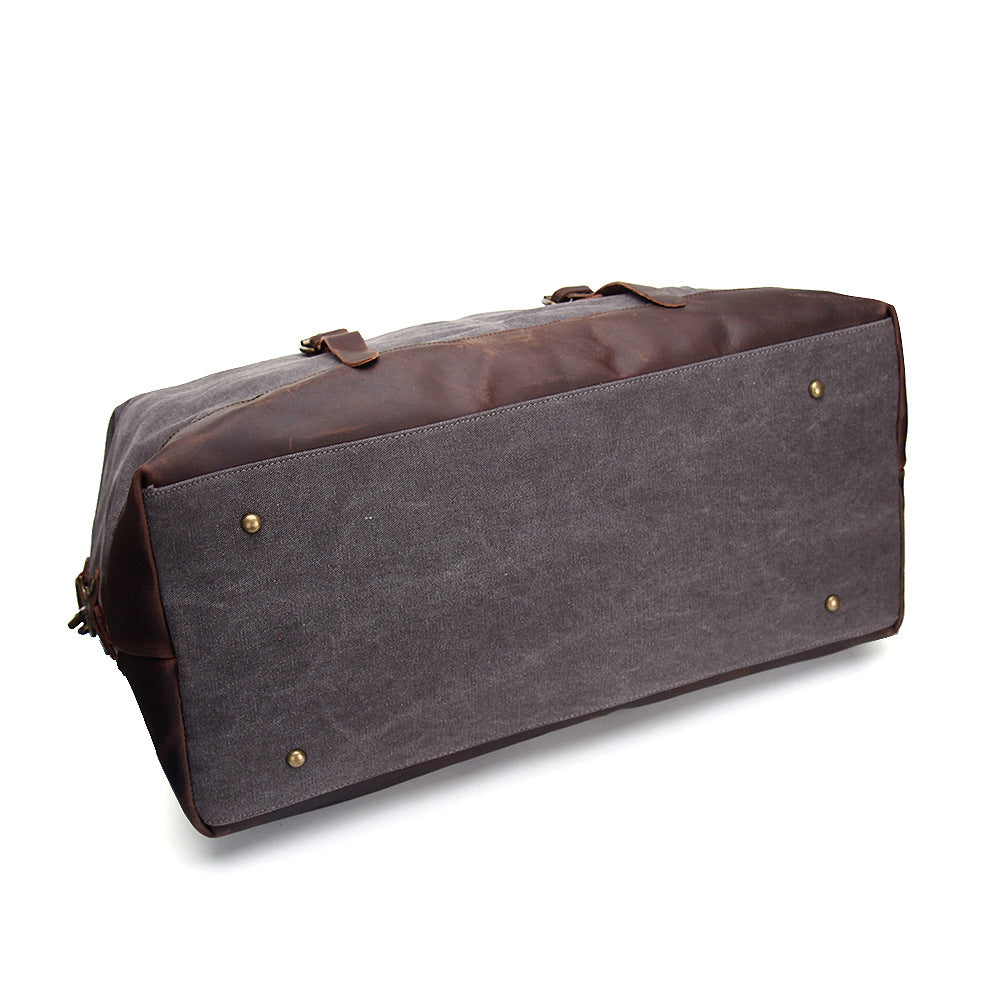 Vintage Canvas Leather Travel Duffel Bag