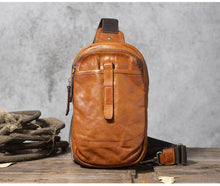 Load image into Gallery viewer, Mens Leather Cross Body Sling Bag
