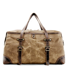 Load image into Gallery viewer, Vintage Large Storage Leather Canvas Travel Duffel Bag
