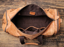 Load image into Gallery viewer, Men&#39;s Leather Travel Duffel Bag
