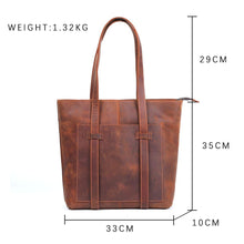 Load image into Gallery viewer, Brown Leather Tote Bag
