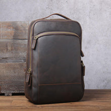 Load image into Gallery viewer, Large Simple School Leather Laptop Rucksack
