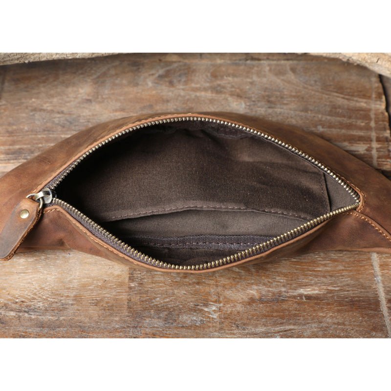 Men's Leather Simple Sling Bag