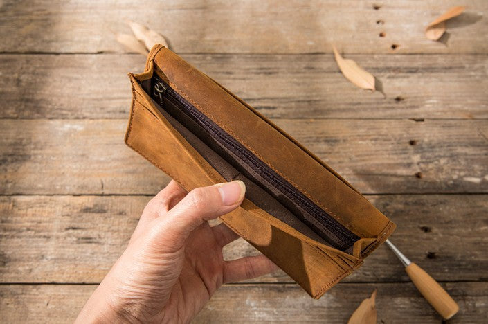 Vintage Slim Cool long Wallet Leather Wallet Bifold Long Wallets