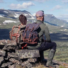 Load image into Gallery viewer, Vintage Canvas Backpack Waterproof Traveling Hiking Rucksack
