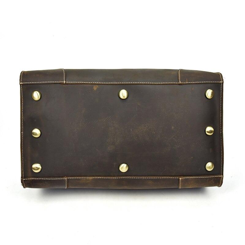 Dark Brown Crazy Horse Leather Duffel Bag