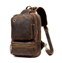 Load image into Gallery viewer, Vintage Leather Sling School Backpack for Men
