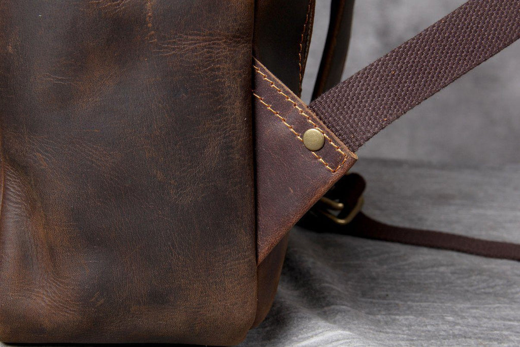 Large Handmade Leather School Backpack