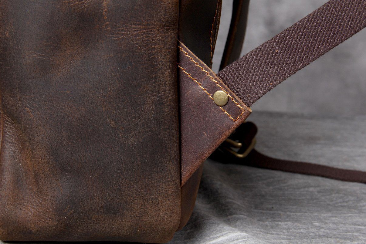 Large Handmade Leather School Backpack