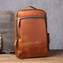 Load image into Gallery viewer, Large Simple School Leather Laptop Rucksack

