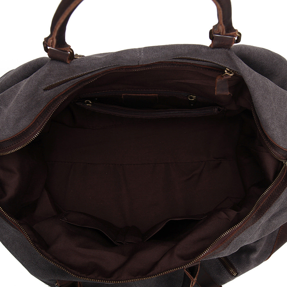 Vintage Canvas Leather Travel Duffel Bag