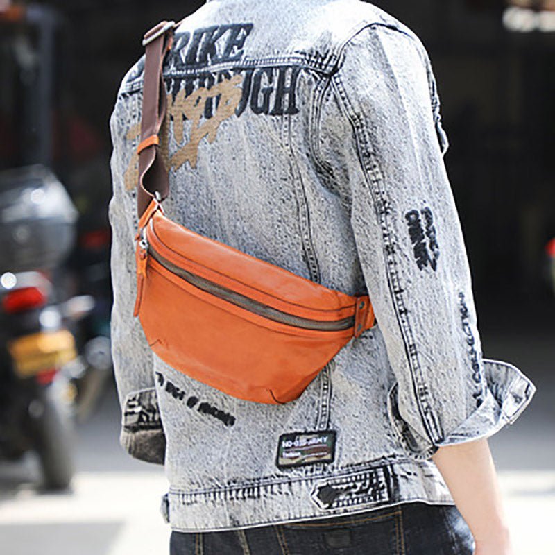 Cowhide Leather Sling Bag for Men