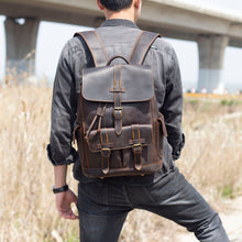 Load image into Gallery viewer, Classic Full Grain Leather School Backpack
