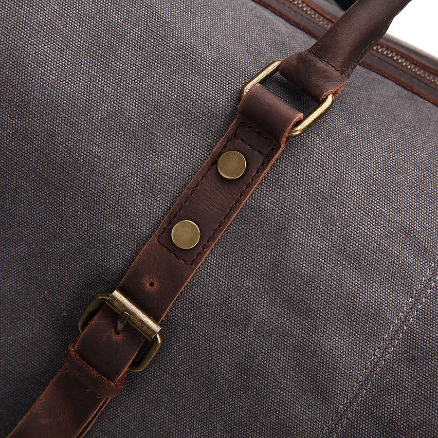 Vintage Canvas Leather Travel Duffel Bag