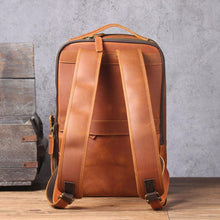 Load image into Gallery viewer, Large Simple School Leather Laptop Rucksack
